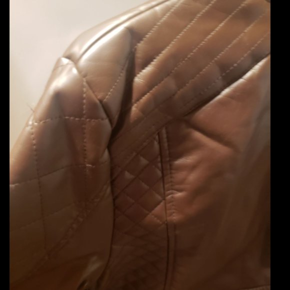 Brand New Ladies Brown Leather Jacket Size Medium - Picture 9 of 11